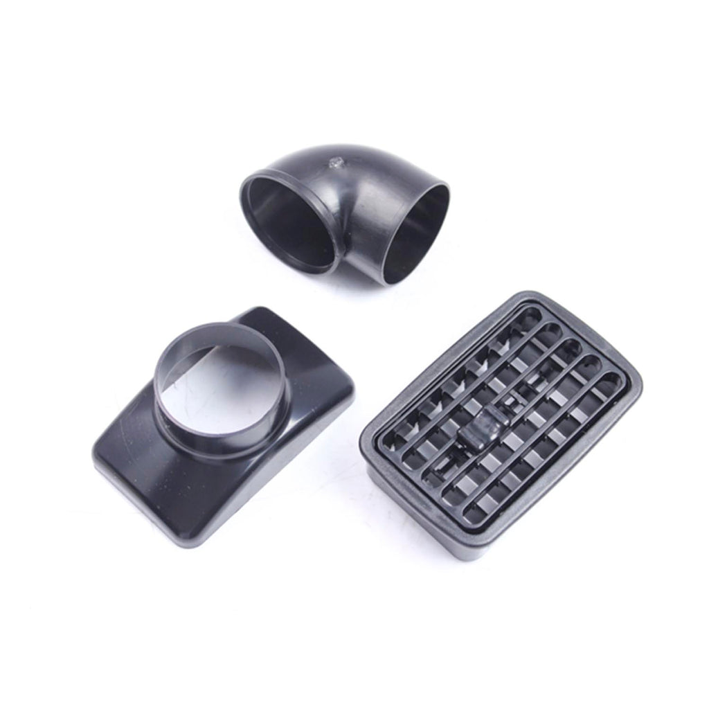 SKU 402160.VM - Difusor de Ar Retangular [Preto] [com Bocal 2 Polegadas e Cotovelo]